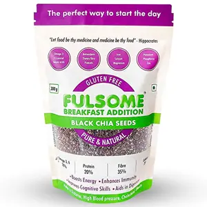 FULSOME - Premium Raw Black Chia Seeds (300G) - 100% Natural | For | For Healthy Diet