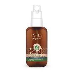 Lotus Organics+ Intensive Scalp Revitalizing Hair Tonic | 100% Organic Ginger Oil | Sulphate Free Hair Serum | All Hair Types | 100ml