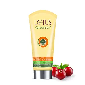 Lotus Organics+ Ultra Matte Mineral Cream Water Resistant & Sweat Resistant SPF 40 PA+++ 50g