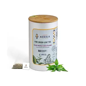 LocoKerala - Nilgiri Premium 30 Green Tea bags | Plant-Based Fiber Pyramid Tea Bags | Single Origin Nilgiri Hills | Handpicked & Hand-Rolled | Immersive Flavor & Aroma | Limited Edition