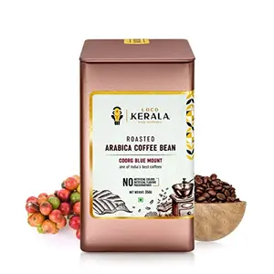 LocoKerala - Coorg Blue Mount | Medium Dark Roast (Whole Bean) 350 g | Made with 100% AAA Grade Arabica | Freshly Roasted Coffee Beans
