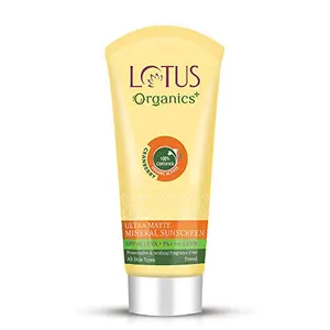 Lotus Organics+ Ultra Matte Tinted Face Cream SPF 40 PA+++ Natural Mineral Based Chemical Free Certified Organic Actives Mineral | Water Resistant & Sweat Resistant 100g