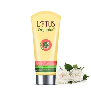Lotus Organics+ Sheer Brightening Mineral | Non Greasy & Light| SPF 50 | PA+++ | 50g