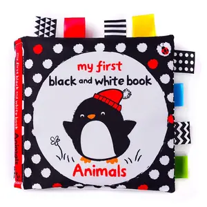 SNOWIE SOFT  First Cloth Book for High Contrast Black and White Interaction BookCartoon Animal ThemeCloth Books for Early Education Vision Development for 3-12 Months