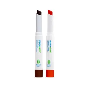 Mamaearth CoCo & Vitamin C Tinted 100% Natural Lip Balm Combo for 12-Hour Moisturization - 2 g + 2 g