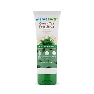 Mamaearth Green Tea Face Scrub With Green Tea & Collagen For Open Pores - 100 g