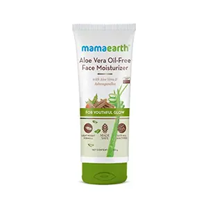 Mamaearth Aloe Vera Oil-Free Face Moisturizer for Oily Skin with Aloe Vera & Ashwagandha for a Youthful Glow - 80 g