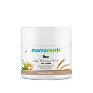 Mamaearth Rice Sleeping Face Mask Night Cream With Rice Water & Niacinamide for Glass Skin - 100 gm