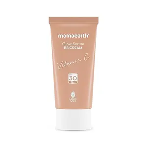 Mamaearth Glow Serum BB Cream with Vitamin C & Turmeric - 25 g | Long Lasting Natural Coverage | SPF 30 PA++ Sun Protection| Lightweight & Hydrating