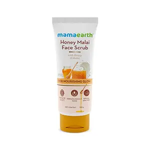Mamaearth Honey Malai Face Scrub with Honey & Malai for Nourishing Glow - 100 g