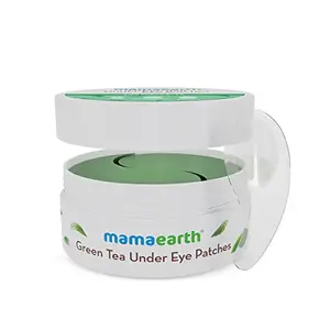 Mamaearth Green Tea Under Eye Patches with Green Tea & Collagen for Puffy Eyes Hydrogel under eye patches with instant cooling serum - 30 Pairs (60 Pieces)