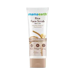 Mamaearth Rice Face Scrub for Glowing Skin With Rice Water & Niacinamide for Glass Skin - 100 g