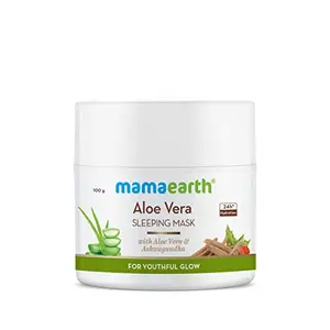 Mamaearth Aloe Vera Sleeping MaskNight Cream with Aloe Vera & Ashwagandha for a Youthful Glow - 100 g