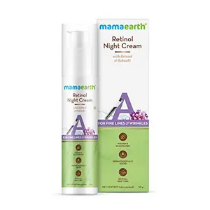 Mamaearth Retinol Night Cream For Women With Retinol & Bakuchi For Anti Aging Fine Lines And Wrinkles - 50 G