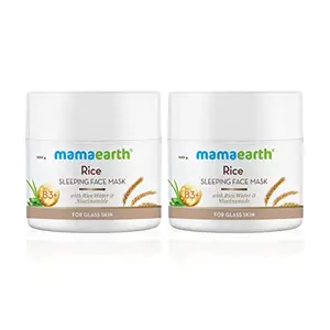 Mamaearth Rice Sleeping Face Mask With Rice Water & Niacinamide for Glass Skin (Pack of 2) - 100 ml