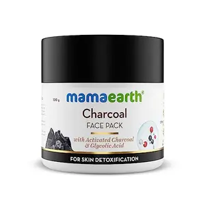 Mamaearth Charcoal Face Pack with Activated Charcoal and Glycolic Acid for Skin Detoxification - 100 g Purifies & Brightens Skin | Removes Impurities | Anti - Pollution | No Parabens & Mineral Oils