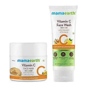 Mamaearth Vitamin C Clear Skin Combo - 200 ml(Vitamin C Face Wash 100ml + Vitamin C Face Mask 100g)