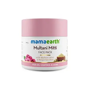 Mamaearth Multani Mitti Face Pack with Multani Mitti and Bulgarian Rose for Oil Control & Acne - 100 g| Suits All Skin Types | Hydrating & Glowing | Paraben-Free | No Silicones | No Sulphates