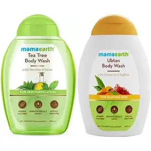 Mamaearth Ubtan and Tea Tree Body Wash Combo - 2 X 300 ml