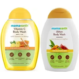 Mamaearth Ubtan and Vitamin C Body Wash Combo - 2 X 300 ml