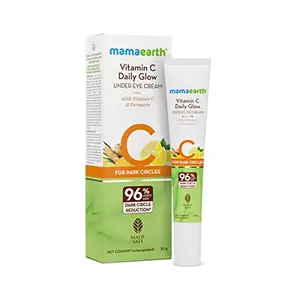 Mamaearth Vitamin C Daily Glow Under Eye Cream with Vitamin C & Turmeric for Dark Circle Reduction | Ophthalmologically Tested & Made Safe Certified - 20 g