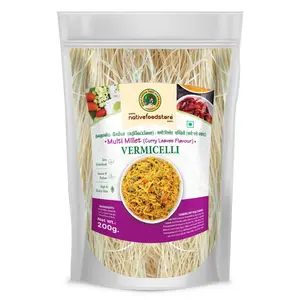 Nativefoodstore Millet Vermicelli - Multi Millet Vermicelli (Curry Leaves Flavour) - 200gms Vermicelli Semiya Sevaiya / Sevai / Semoi / Sewai / Sevian / Vermicelli