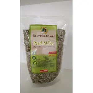 Nativefoodstore Kambu/Pearl Millet/Bajra/Sajjalu/Sajje/Kambam/Bajri Millet-500gms | Natural Grains | Low GI Native Rice | High Protein & More Fibre Than Rice (Little Millet)