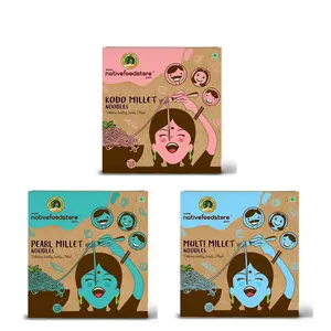 Nativefoodstore Millet Noodles Combo-Varagu/Kambu/Multi Millet- 3 pcs (210gms x 3) | No Artificial Flavour | Colour | Maida & Sugar | Healthy and Low in Calories