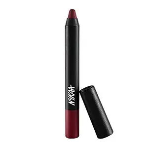 Nykaa MATTE-ilicious Lip Crayon - Perfect Plum shade No 02 With Prove Your Point Cosmetic Sharpener