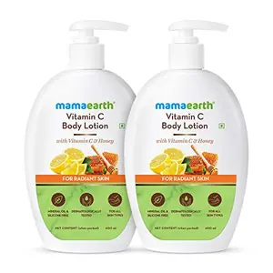 Mamaearth Vitamin C Body Lotion - Pack of 2 (400 ml X 2 All Skin Type)