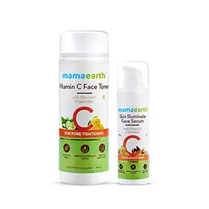 Mamaearth Vitamin C Intense Glow Combo Serum (Vitamin C Face Toner 200ml+ Skin Illuminate Face Serum 30ml) with Ethoxydiglycol Magnesium Ascorbyl Phosphate Sodium Palmitoyl Proline Pack of 2
