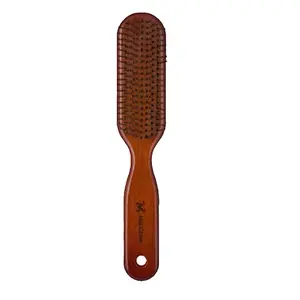 Miss Claire Professional Hair Detangling Wood Anti Static Flat Hair Brush with Ball Tip Bristles Wooden Handle for Men & Women(V18227C)