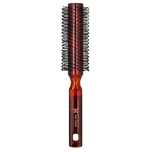 Miss Claire Plastic Round Hair Brush With Soft And Bristle For Smoothening Straightening Styling And Curling For Men And Women (Walnut) (R67004TT)