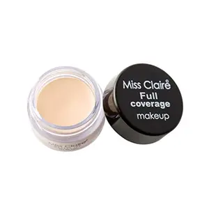 Miss Claire Cream Miss Claire Full Coverage Makeup + Concealer #1 Beige 6 grams Natural finish Beige 6 g