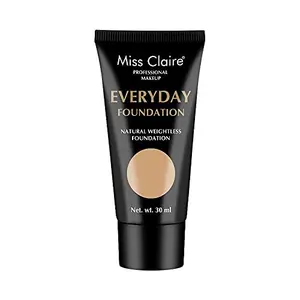 Miss Claire Professional Makeup Everyday Foundation Natural Weightless Foundation 30ml Cream (MT-02 Neutral Buff)
