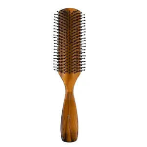 Miss Claire Wooden Curved Hair Brush For Adding Curls Volume & Waves In Hairs For Men and Women(V1800F) (Brown)