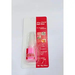 Miss Claire Brush On Nail Glue For Artificial Or Fake Nails - ( 10 Gram / .35 Oz. ) Pink