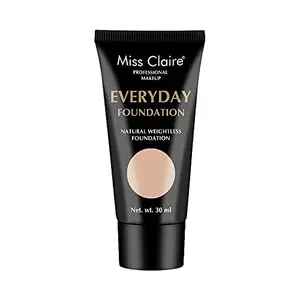 Miss Claire Professional Makeup Everyday Foundation Natural Weightless Foundation 30ml Cream (FR - 02 Fair)