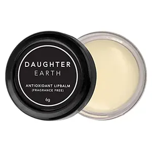 DAUGHTER EARTH Antioxidant Lip Balm | Vegan and Beeswax Free | Lip Care For Dry Chapped & Pigmented Lips | Fragrance Free Hydrating Natural Lip Mask | Soft Pink Moisturized Lips | 6 gm