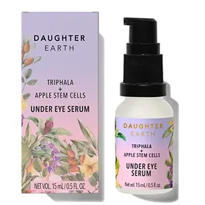 DAUGHTER EARTH Under Eye Serum With Triphala & Apple Stem Cells | Helps with Puffiness Lines | Hydrated Firm & Supple Skin | Vegan | Skin Care Revitalizes The Look | 15ml