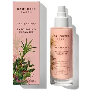 DAUGHTER EARTH AHA BHA PHA Exfoliating Cleanser | Daily Routine Face Wash With Fruit Enzymes | Cream Based Gentle Deep Cleansing | Soothing & Nourishing Fruit Goodness | Suits All Skin Types | 100 ml