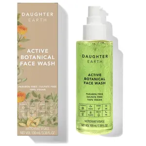 DAUGHTER EARTH Active Botanical Face Wash | Vegan Paraben & Sulphate Free | Fights Pigmentation | Hydrating Calm & Youthful Skin | Detoxify & Brightens Skin | 100 ml