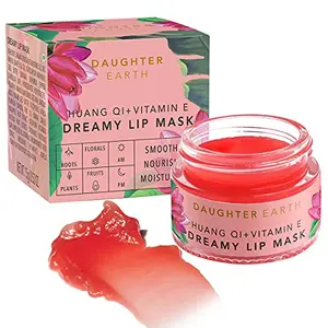 Daughter Earth Dreamy Lip Mask | Lip Balm With Vitamin E and Huang Qi | Pink Glossy Finish | Smoothens Nourishes & Moisturize | Hydration Lock Primer For Plump Lips| Overnight Mask For Softness| 15 gm