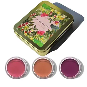 DAUGHTER EARTH Clean Pigments Lip and Cheek Tint Gift Set | Vegan Matte Natural Finish Blush For Women | Lip Tint With Vitamin E | Multicolored Nourishing Cheek Tint | Pack of 3 | 4.5 gm Each