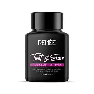 RENEE Twist & Erase Nail Polish Remover 60ml | Nourishes Moisturises Protects Nails & Cuticles | Easy-to-use & Carry | Dip Twist & Erase