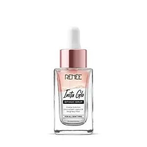 RENEE Insta Glo Biphasic Face Serum 15ml Reduces Fine Lines Wrinkles & Premature Aging | Infused With Hyaluronic Acid Vitamin C Rose Extract Serums & Jojoba Oil Vitamin E Grapeseed Oil
