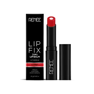 RENEE Lip Fix 3 in 1 Tinted Lip Balm1.6gm| Lightens & Nourishes| Dual Core Care| Enriched with Vitamin E Shea Butter & Jojoba Oil | 03 Sorbet