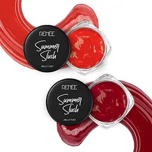 RENEE Summer Slush Jelly Tint For Lips & Cheeks with 98% Natural Fruit Extracts Keeps Lips Soft & Moisturized Combo 100% Vegan Juicy Strawberry-Naughty Orange 13gm each