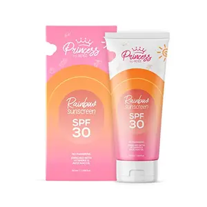 Princess By RENEE Rainbow Sunscreen With SPF 30 50ml | UVA & UVB Protection Lightweight Gentle & Non-greasy | Enriched with Olive Carrot Seed Avocado & Vitamin E Oil