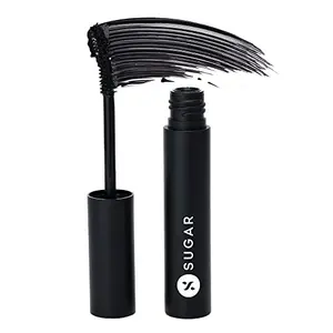SUGAR Cosmetics - Uptown Curl - Mini Lengthening Mascara - 01 Black Beauty (Black Mascara) - Lightweight and Smudgeproof Mascara With Lash Growth Formula - Lasts Up to 8 hours